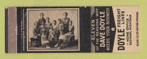 Matchbook Cover - Doyle Freight Lines Trucking Saginaw MI
