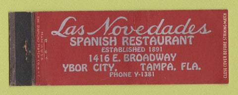 Matchbook Cover - Las Novedades Spanish Restaurant Tampa FL WEAR Full Length