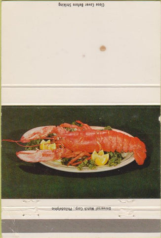 Matchbook Cover - Lobster Ives Color Company Philadelphia PA 40 Strike