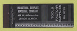 Matchbook Cover - Tools Factory Supplies Detroit MI