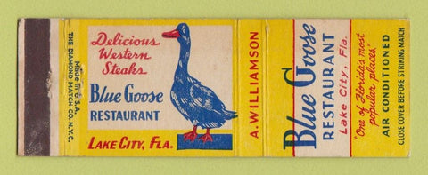 Matchbook Cover - Blue Goose Restaurant Lake City FL