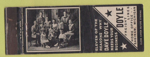 Matchbook Cover - Doyle Freight Lines Trucking Saginaw MI CREASES