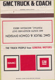 Matchbook Cover - GMC Truck  and  Coach Pontiac MI 40 Strike