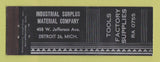 Matchbook Cover - Tools Factory Supplies Detroit MI