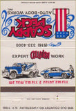 Matchbook Cover - Scappy Peck Towing Westbury NY 40 Strike