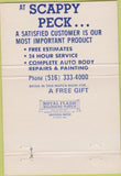 Matchbook Cover - Scappy Peck Towing Westbury NY 40 Strike