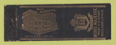 Matchbook Cover - Hotel Majestic Philadelphia PA WORN