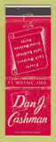 Matchbook Cover - Dan Cashman Fort Wayne IN Rivets Screw Machine WEAR