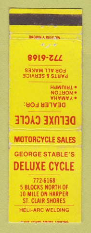 Matchbook Cover - Motorcycles Yamaha Norton Triumph ST Clair Shores MI WEAR