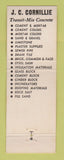 Matchbook Cover - JC Cornillie Concrete Builders Supply Detroit MI
