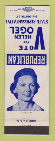 Matchbook Cover - Helen Vogel State Rep Election Detroit?