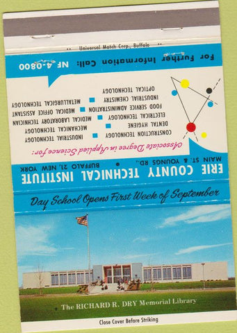 Matchbook Cover - Erie County Technical Institute Buffalo NY 40 Strike
