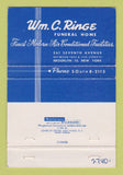 Matchbook Cover - Wm Ringle Funeral Home Brooklyn NY 40 Strike