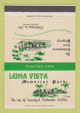 Matchbook Cover - Loma Vista Memorial Park Fullerton CA 40 Strike