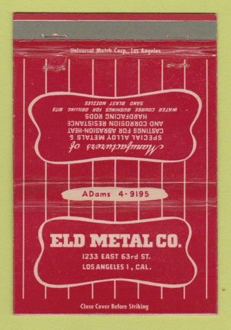 Matchbook Cover - Eld Mteal Los Angeles CA 40 Strike