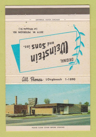 Matchbook Cover - Weinstein and Sons Funeral Home Chicago IL 40 Strike