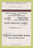 Matchbook Cover - Farmers Savings Bank Joice IA 40 Strike