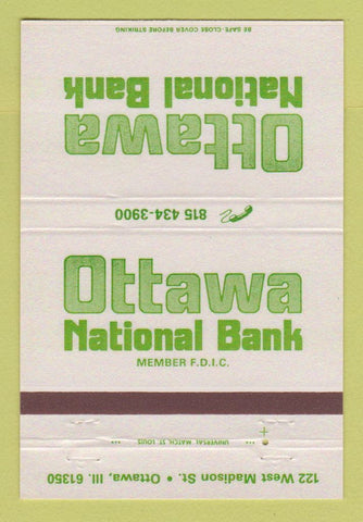 Matchbook Cover - Ottawa National Bank IL 40 Strike