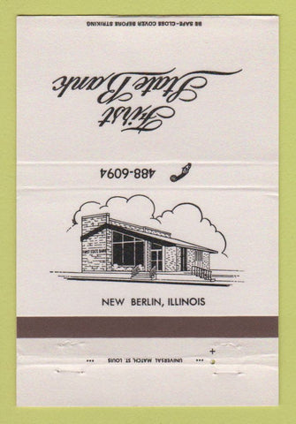 Matchbook Cover - First State Bank New Berlin IL 40 Strike