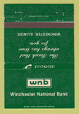 Matchbook Cover - Winchester National Bank IL 40 Strike