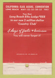 Matchbook Cover - Long Beach CA Elks Lodge 40 Strike