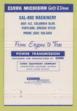 Matchbook Cover - Clark Michigan Tractors Portland OR Cal Ore 40 Strike