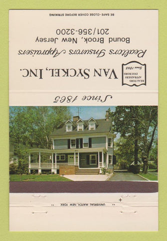 Matchbook Cover - Van Syckel Real Estate Insurance Bound Brook NJ 40 Strike