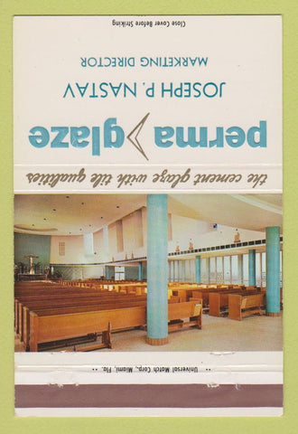 Matchbook Cover - Perma Glaze Joseph Nastav Miami FL 40 Strike