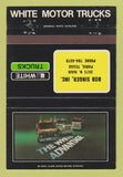 Matchbook Cover - White Trucks Semi Bob Singer Paris TX 40 Strike