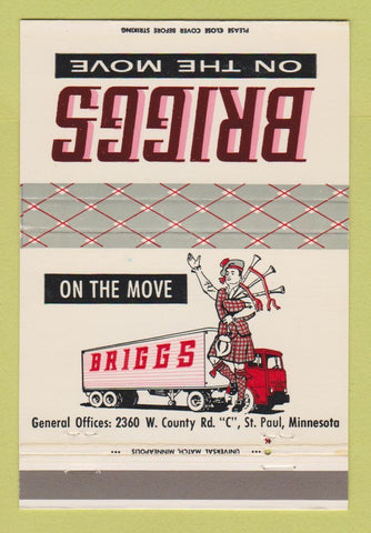 Matchbook Cover - Briggs Trucking St Paul MN 40 Strike