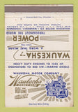 Matchbook Cover - Waukesha Motor WI  40 Strike