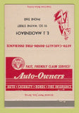 Matchbook Cover - EJ Mackenbach Insurance  40 Strike