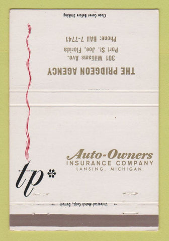 Matchbook Cover - Pridgeon Insurance Port St Joe FL 40 Strike