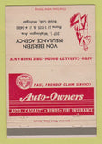 Matchbook Cover - Von Eberstein Insurance Royal Oak MI 40 Strike