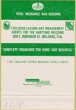 Matchbook Cover - Hartford Insurance Ryan  and  Fletcher Orlando FL 40 Strike