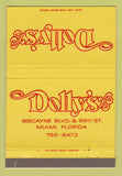 Matchbook Cover - Dolly's Miami FL restaurant 40 Strike