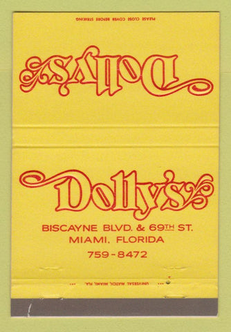 Matchbook Cover - Dolly's Miami FL restaurant 40 Strike