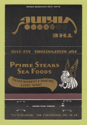 Matchbook Cover - The Viking Restaurant Winfield IL 40 Strike