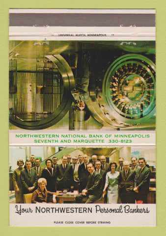 Matchbook Cover - Northwestern National Bank Minneapolis MN 40 Strike