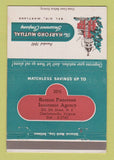 Matchbook Cover Hartford Insurance Benton Patterson Charlottesville VA 40 Strike
