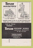 Matchbook Cover - Taylor Fork Lifts Machine Works Louisville MS 40 Strike