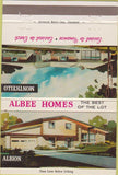 Matchbook Cover - Albee Pre-Cut Kit Home Bartlett IN 40 Strike