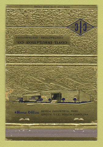 Matchbook Cover - Covil Insulation Green Ille SC 40 Strike