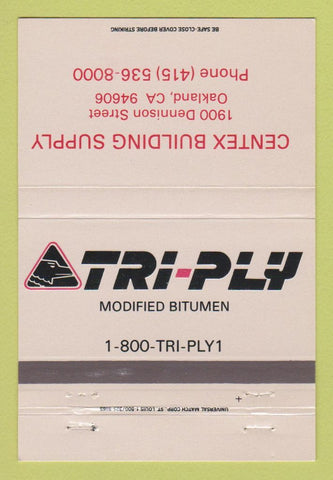 Matchbook Cover - Tri Ply Bitumen Centex Building Supply Oakland CA 40 Strike