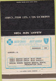Matchbook Cover - Blue Cross Blue Shield Insurance Albany NY 40 Strike