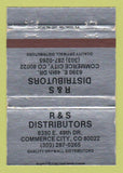 Matchbook Cover - R&S Dist Drywall Commerce City Colorado SILVER WEAR 40 Strike