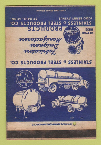 Matchbook Cover - Stainless & Steel Products St Paul MN 40 Strike