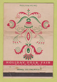 Matchbook Cover - Holiday Folk Fair Milwaukee WI WEAR 40 Strike