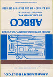 Matchbook Cover - Abbco Amanda Bent Bolt Logan OH 40 Strike