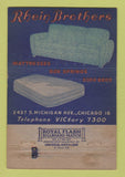 Matchbook Cover - Rhein Brothers Mattresses Bedding Chicago IL WEAR 40 Strike